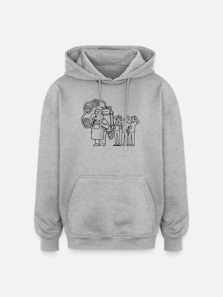 Vendeur de bière - Sweat à capuche oversize unisexe - gris chiné