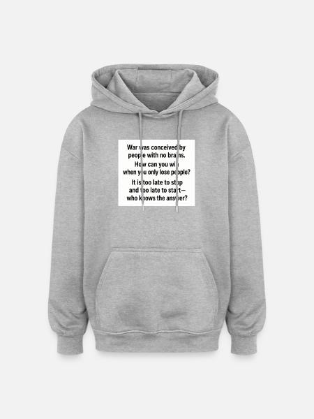 Kriegstypografie-Zitatplakat - Oversized Unisex Hoodie - Grau meliert