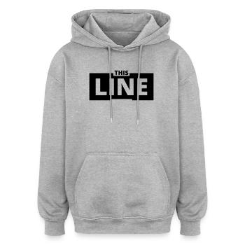 THISLINE Classic Logo - Oversized Unisex Hoodie - heather grey - Front - Noah (186cm)