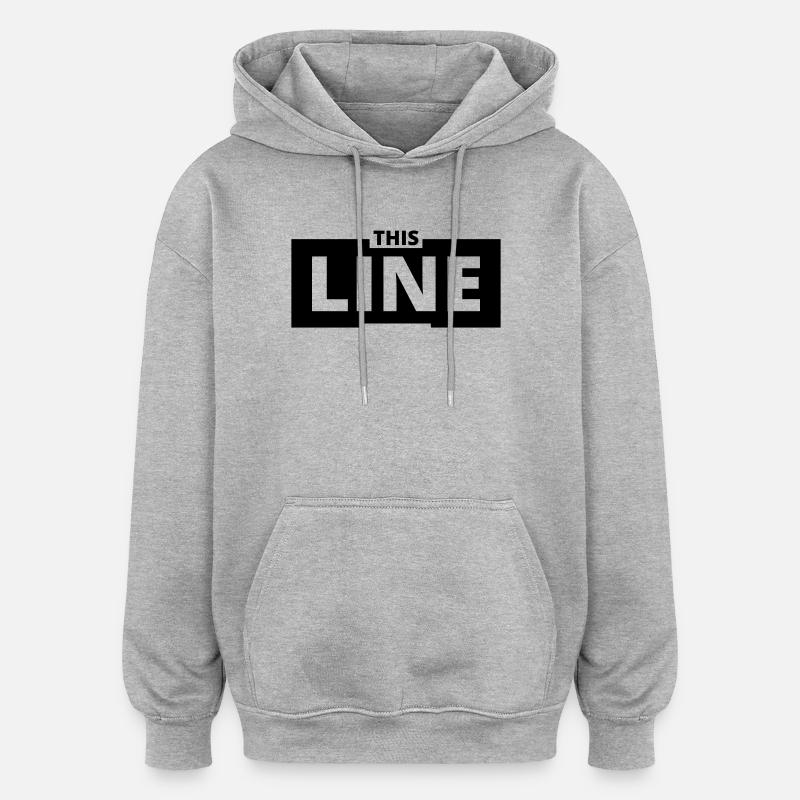 Logo classique THISLINE - Sweat à capuche oversize unisexe - gris chiné