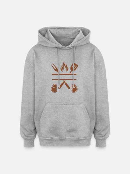 Barbecuing is a man's thing - Oversized Unisex Hoodie - heather grey