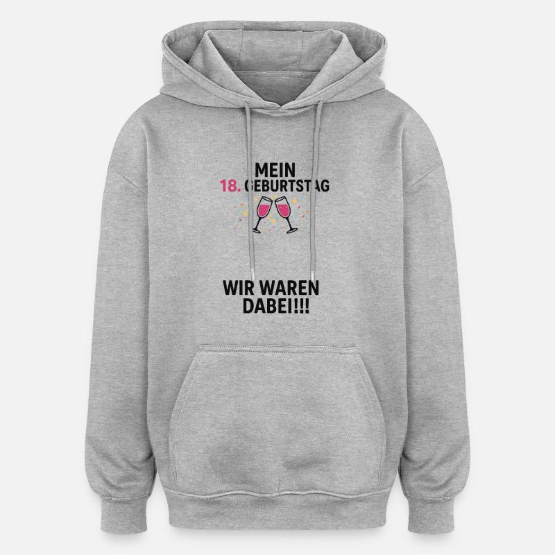 Fête Signature du 18e anniversaire - Sweat à capuche oversize unisexe - gris chiné
