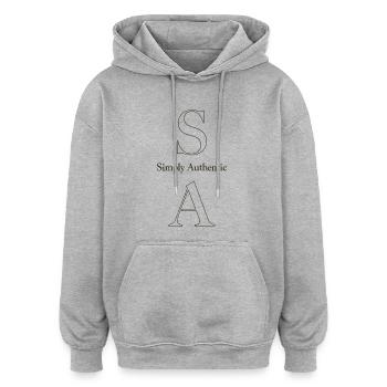 Simply Authentic Statement Saying - Oversized Unisex Hoodie - heather grey - Front - Noah (186cm)