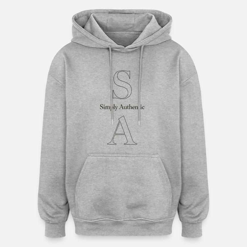 Simply Authentic Statement Spruch - Oversized Unisex Hoodie - Grau meliert