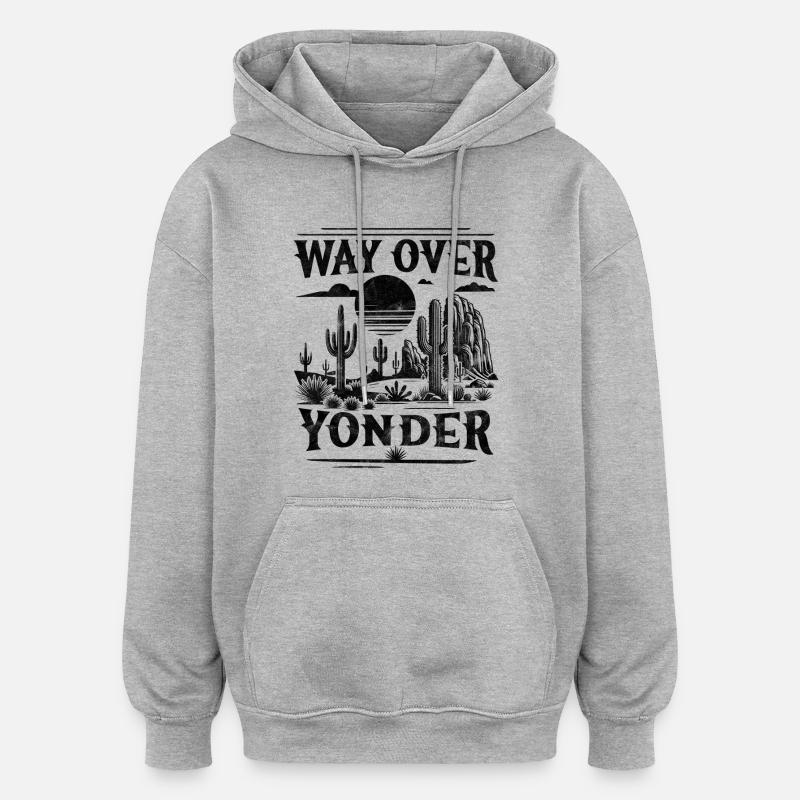 Là-bas - Sweat à capuche oversize unisexe - gris chiné