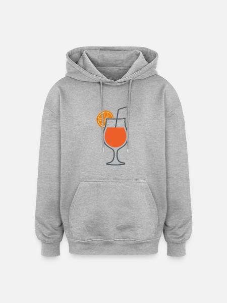 Summer Cocktail Illustration - Oversized Unisex Hoodie - heather grey