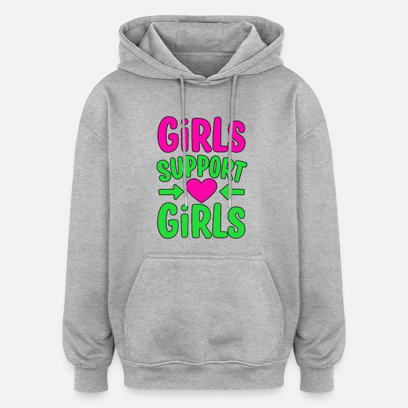 Filles Soutien Filles Amitié - Sweat à capuche oversize unisexe - gris chiné