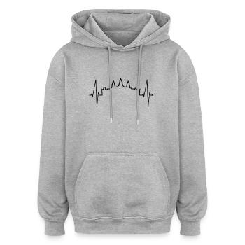 Cambodia Skyline Heartbeat Siem Raep Angkor Wat - Oversized Unisex Hoodie - heather grey - Front - Noah (186cm)
