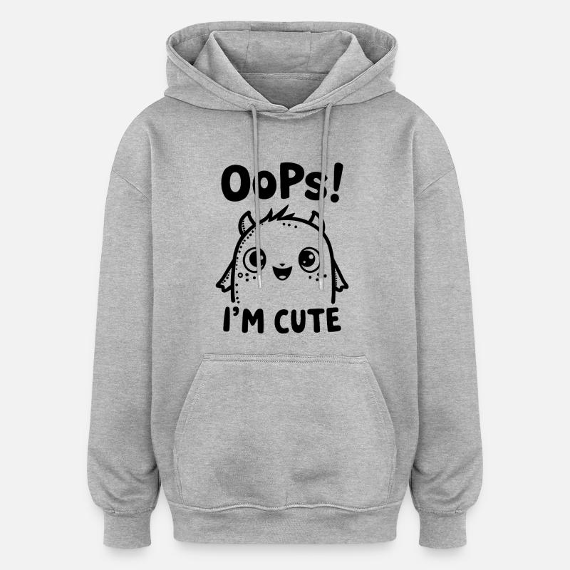 Plaisir des monstres - Sweat à capuche oversize unisexe - gris chiné