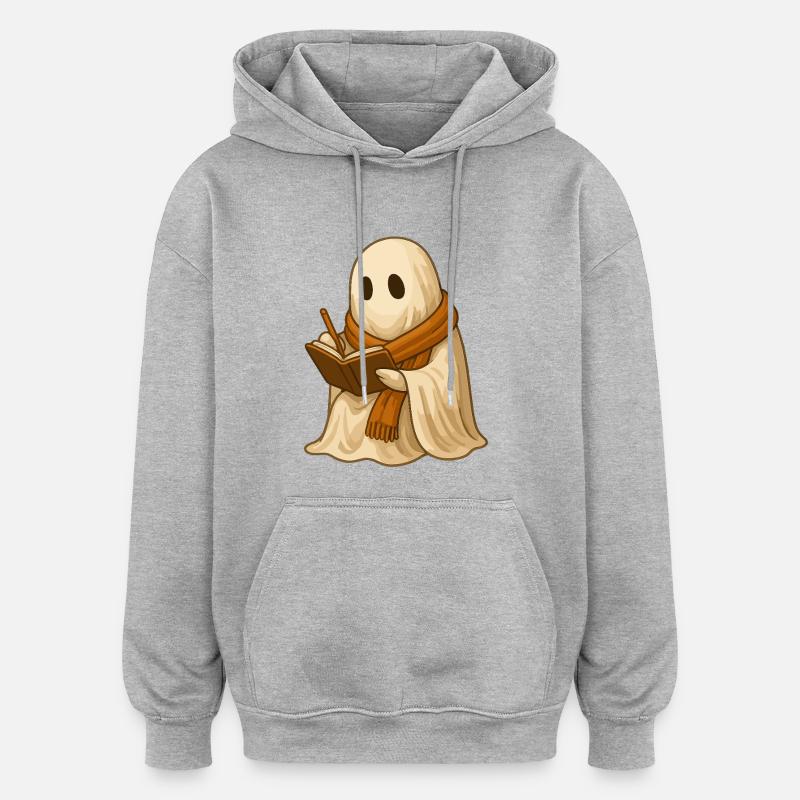 Ghost in Journaling Fall - Oversized Unisex Hoodie - heather grey