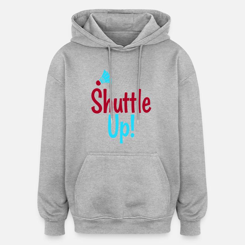 Badminton Shuttle Up - Federball - Sweat à capuche oversize unisexe - gris chiné