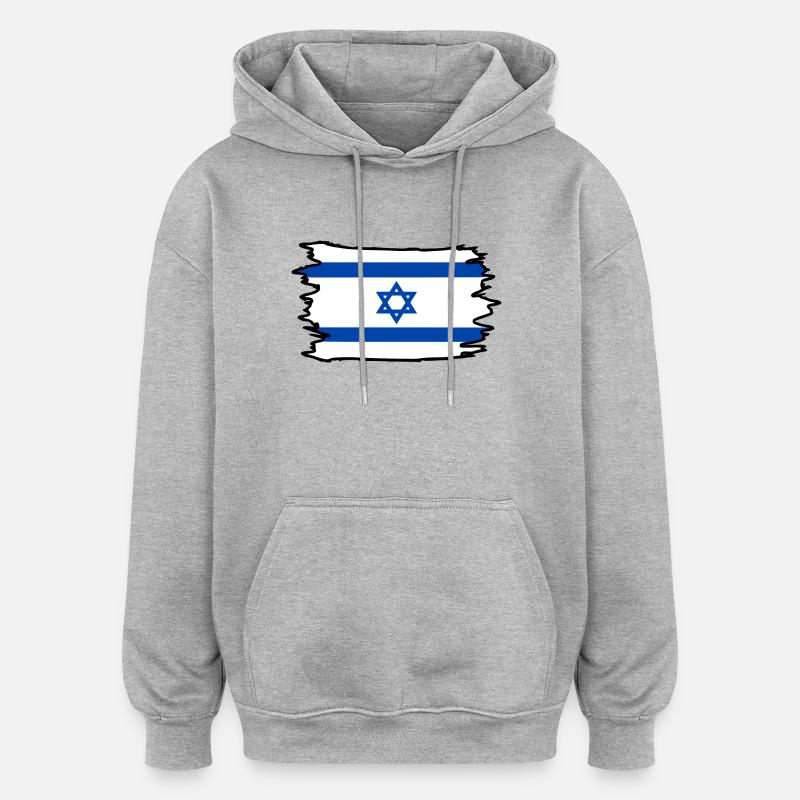 Israel - Sweat à capuche oversize unisexe - gris chiné
