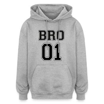 BRO 01 - Black Edition - Oversized Unisex Hoodie - Grau meliert - Vorne - Noah (186cm)