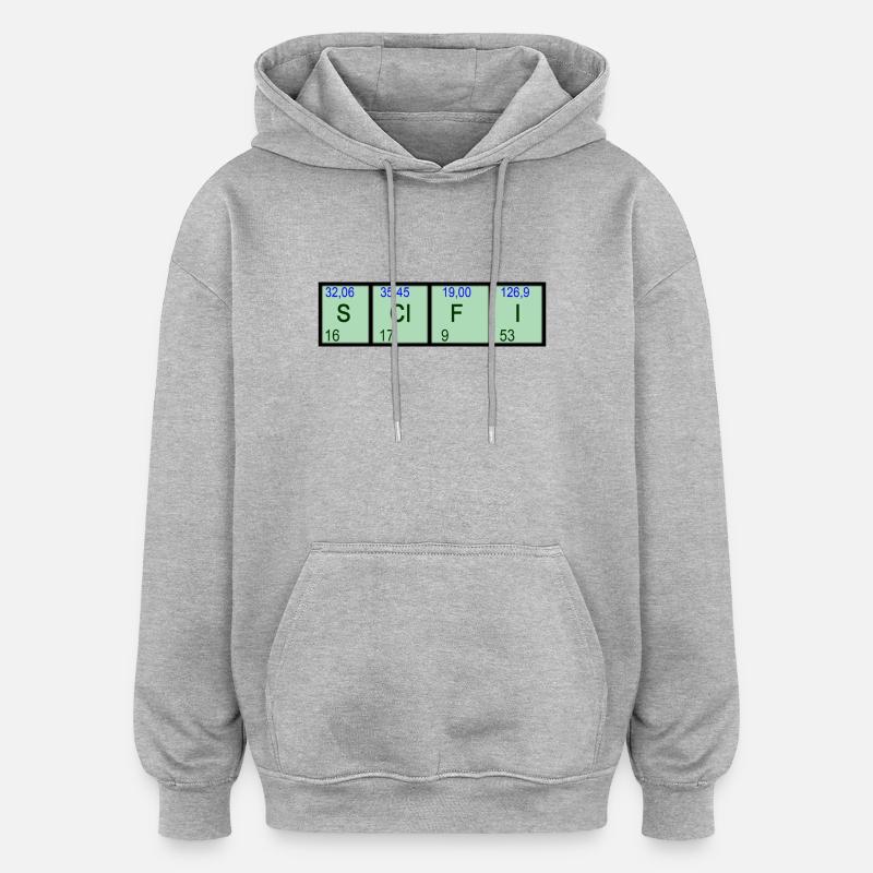 SCIFI Elemente - Oversized Unisex Hoodie - Grau meliert