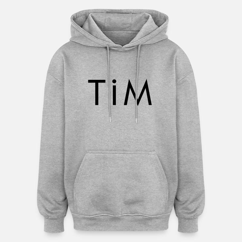 TiM - Sweat à capuche oversize unisexe - gris chiné