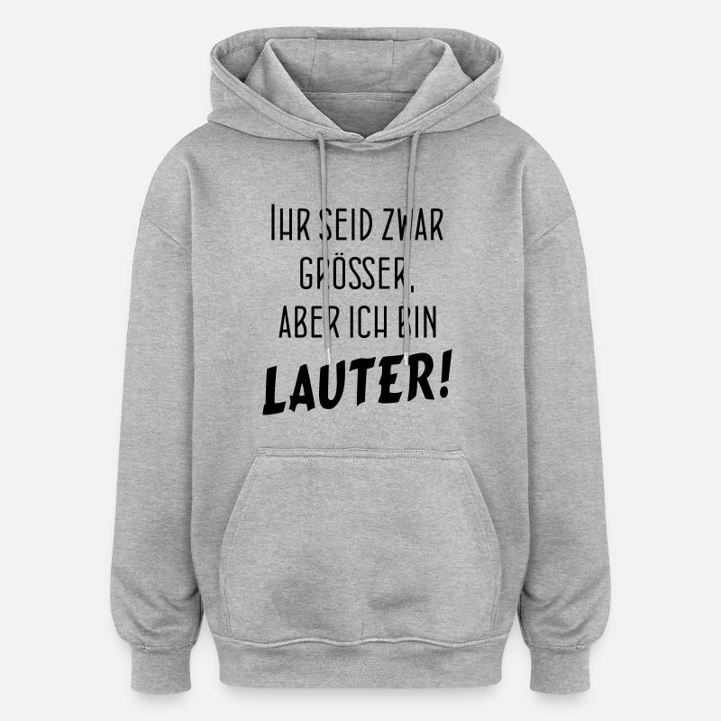 BIN LAUTER - Oversized Unisex Hoodie - Grau meliert