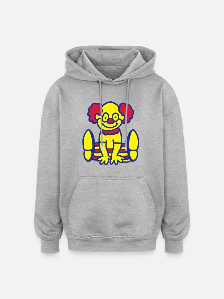 Happy Clown - Oversized Unisex Hoodie - heather grey