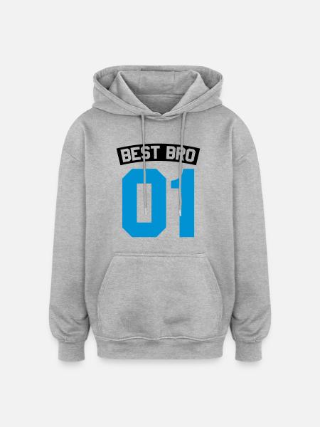 Best Bro - Oversized Unisex Hoodie - Grau meliert