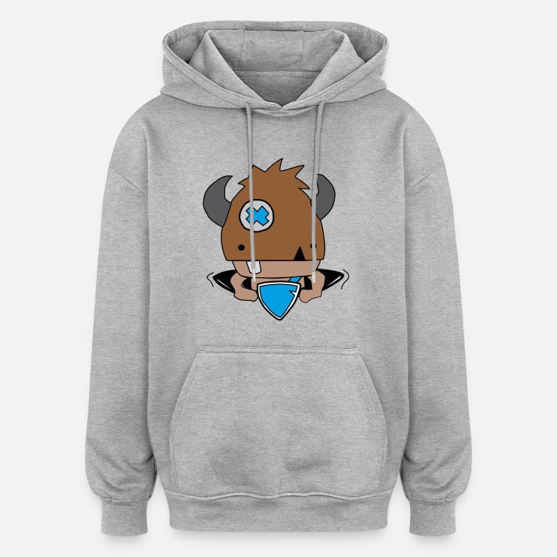 Rollo le petit Viking - Sweat à capuche oversize unisexe - gris chiné
