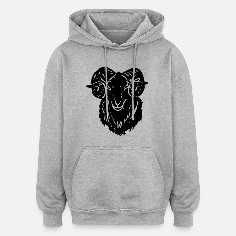 goat6 - Sweat à capuche oversize unisexe - gris chiné