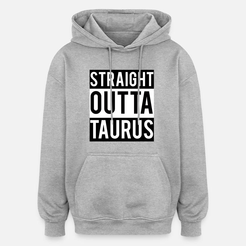 Signe taurus / Zodiac Taureau - Sweat à capuche oversize unisexe - gris chiné