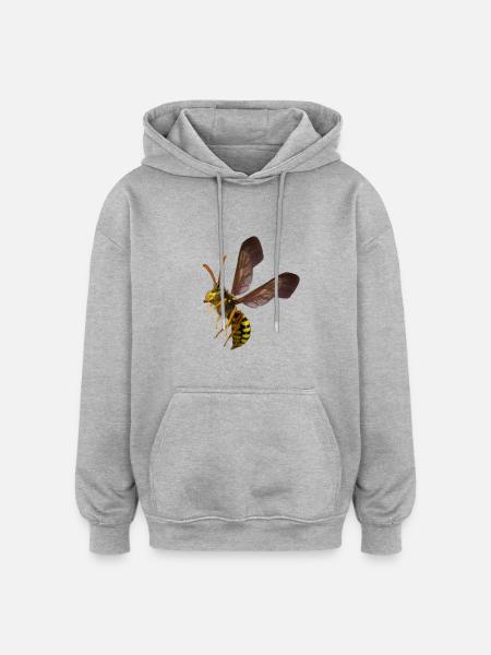 Tshirt guêpe by customstyle - Sweat à capuche oversize unisexe - gris chiné