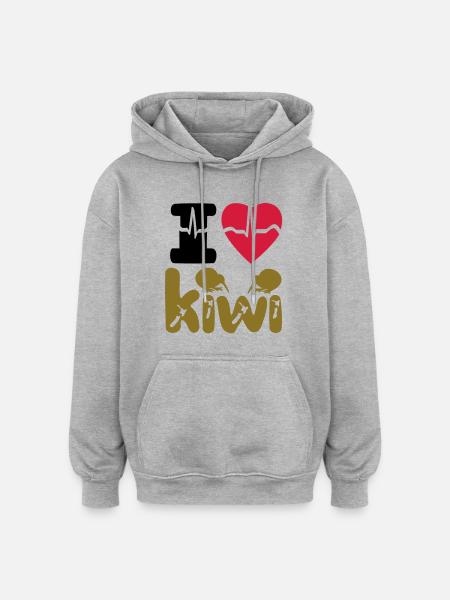 kiwi - Oversized Unisex Hoodie - heather grey