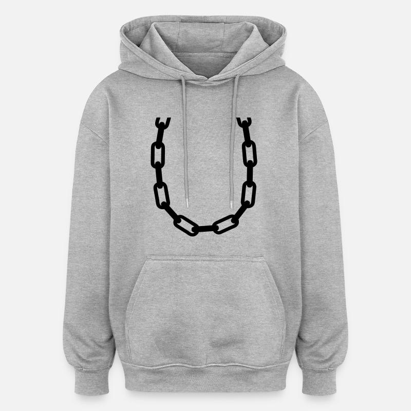 chain - Sweat à capuche oversize unisexe - gris chiné