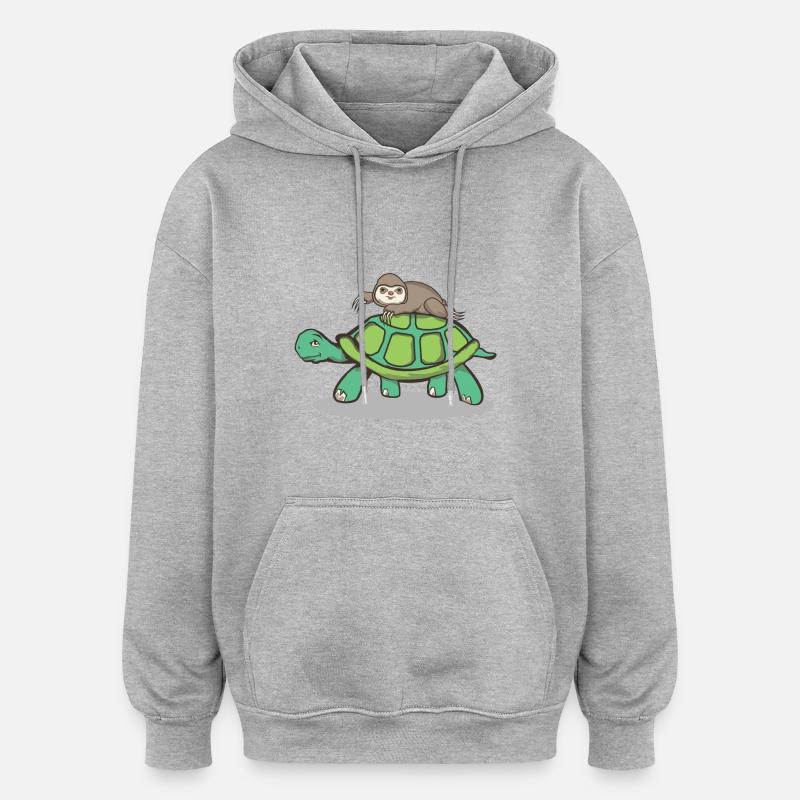 T-shirt de course paresseux - Sweat à capuche oversize unisexe - gris chiné
