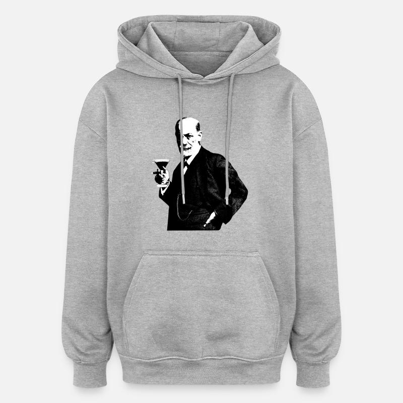 Sigmund Freud - Oversized Unisex Hoodie - Grau meliert