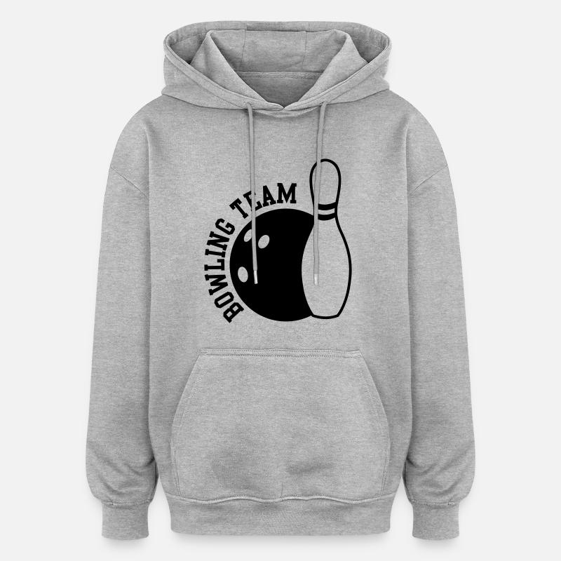 bowling team - Sweat à capuche oversize unisexe - gris chiné