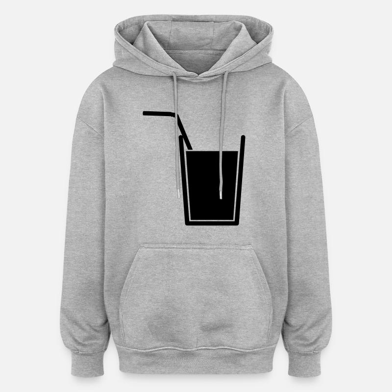 Drink - Sweat à capuche oversize unisexe - gris chiné