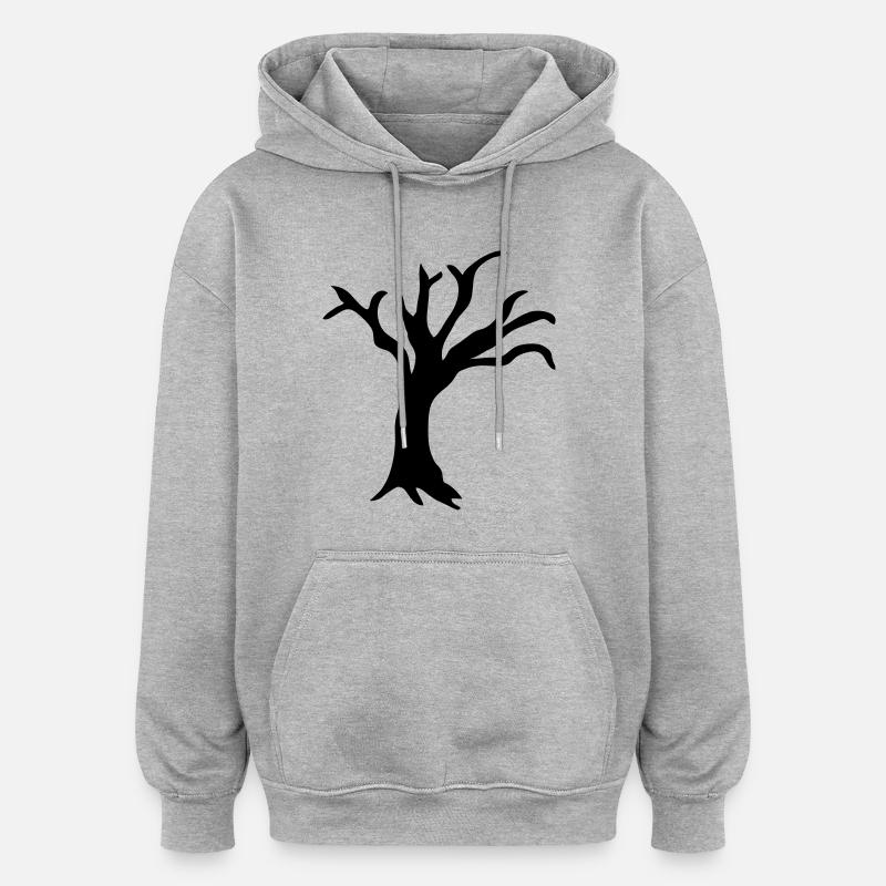 Tree - Sweat à capuche oversize unisexe - gris chiné