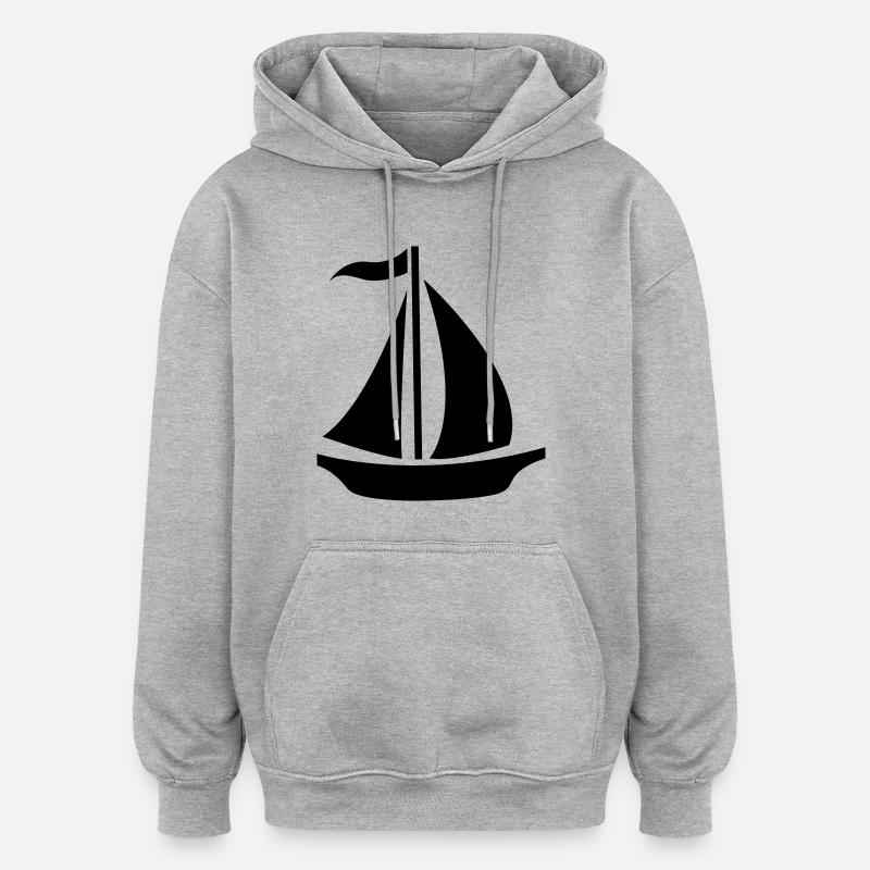 Sailing Boat - Sweat à capuche oversize unisexe - gris chiné