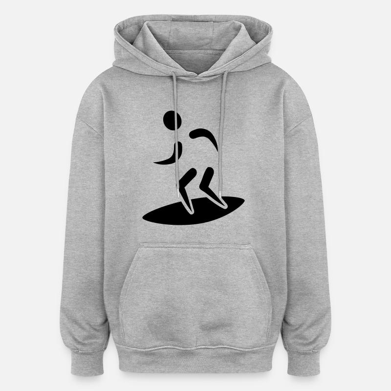 Surf - Sweat à capuche oversize unisexe - gris chiné