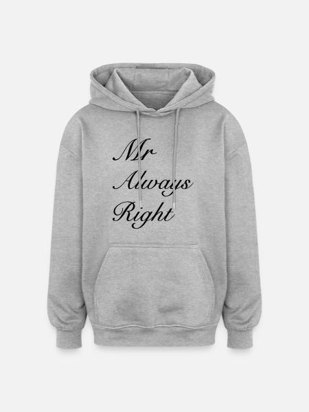 Mr Right - Oversized Unisex Hoodie - heather grey