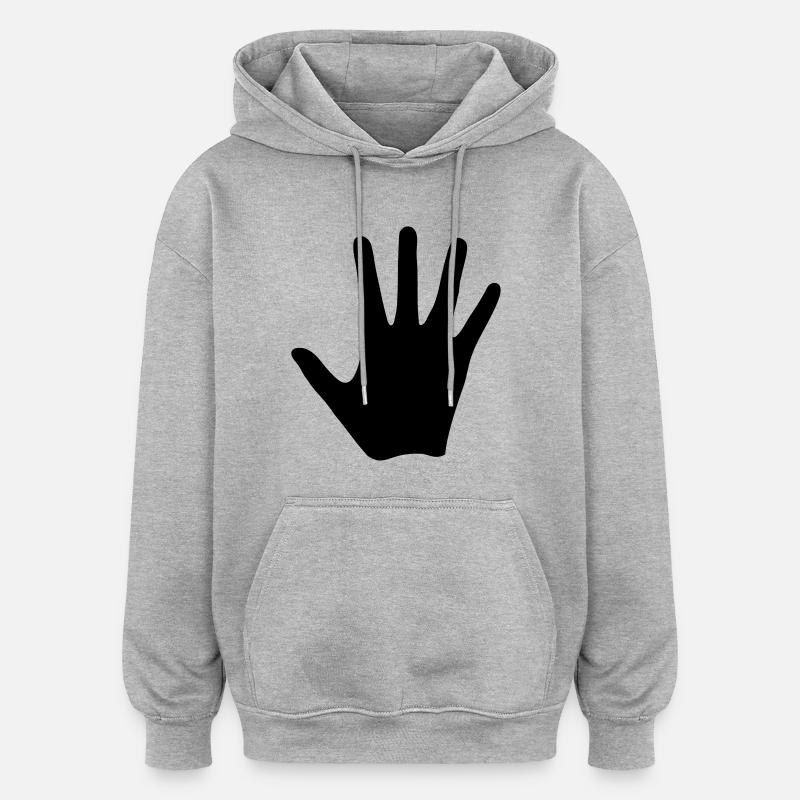 Main - Sweat à capuche oversize unisexe - gris chiné