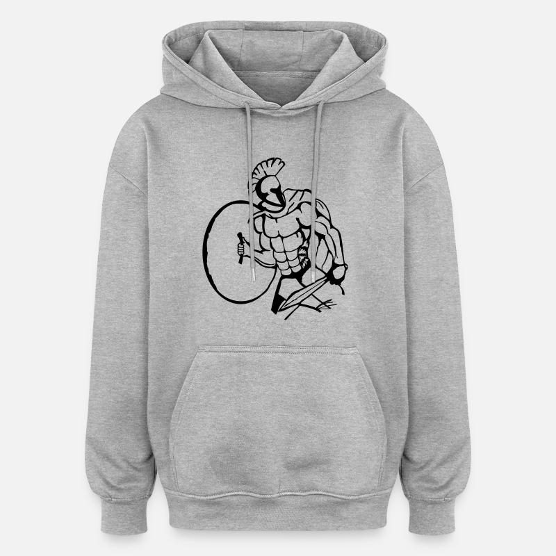 spartaner - Sweat à capuche oversize unisexe - gris chiné