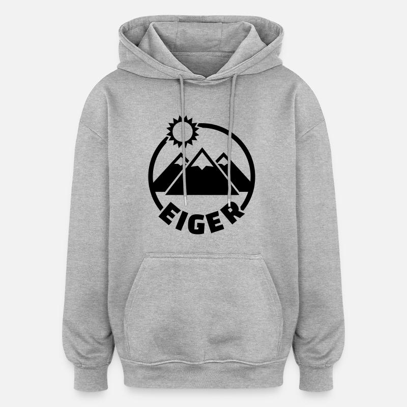Eiger - Oversized Unisex Hoodie - Grau meliert