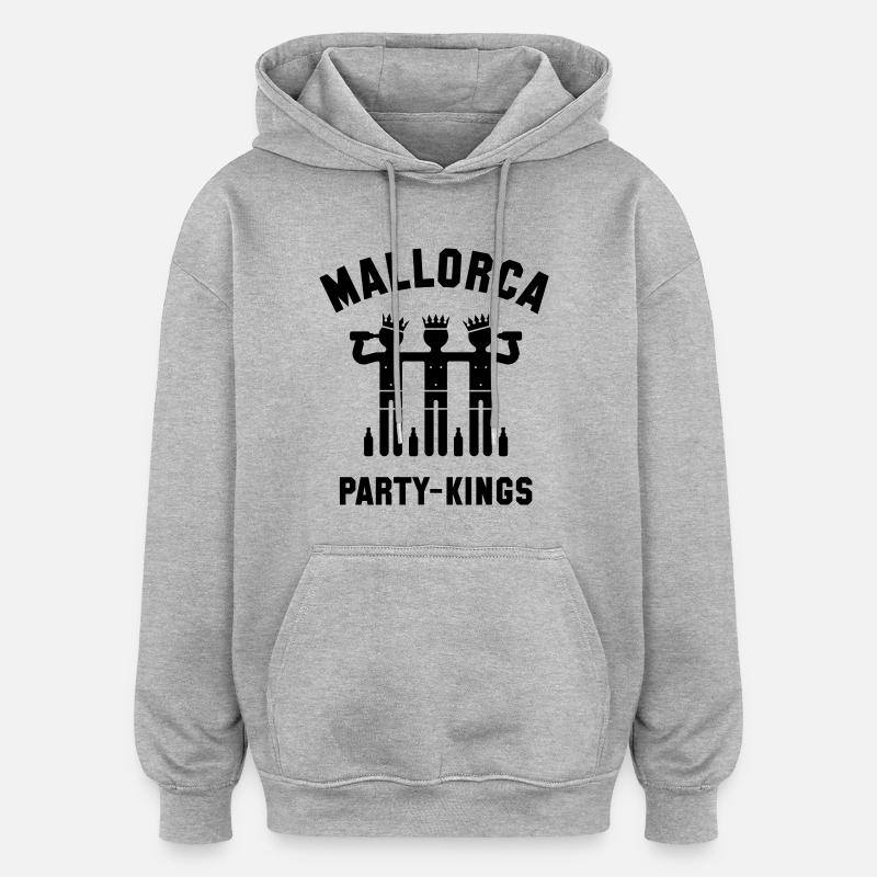 Mallorca Party-Kings (Fêtes) - Sweat à capuche oversize unisexe - gris chiné
