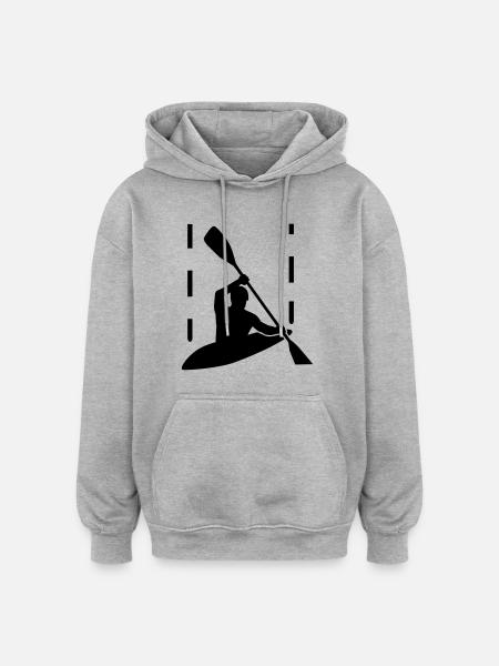 Canoë - Sweat à capuche oversize unisexe - gris chiné