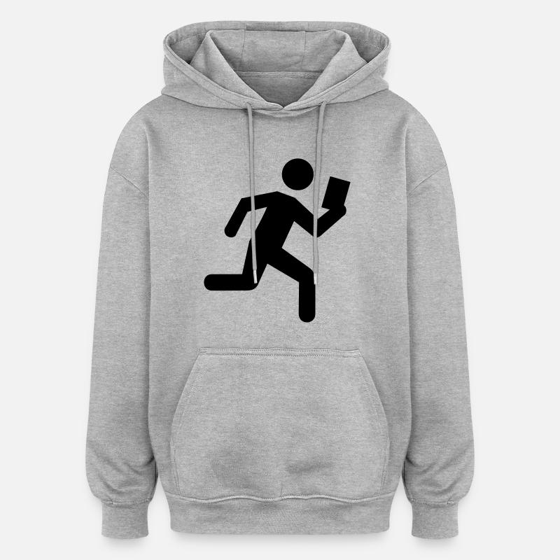 Course d'orientation - Sweat à capuche oversize unisexe - gris chiné