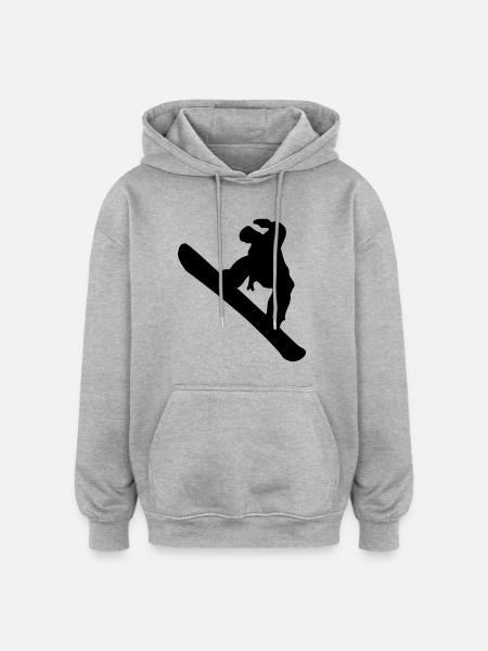 Snowboarding - Oversized Unisex Hoodie - Grau meliert