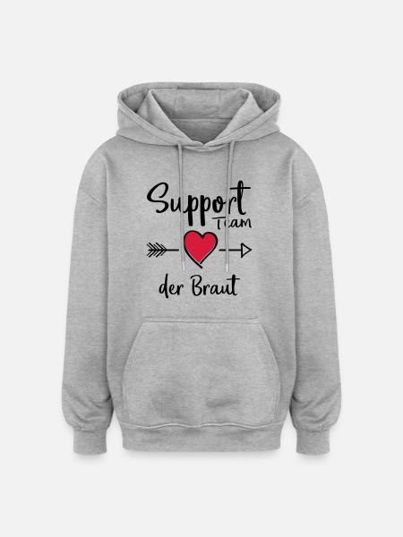 support team der braut - Oversized Unisex Hoodie - Grau meliert