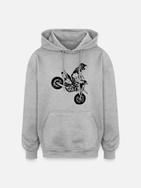 Supermoto - Oversized Unisex Hoodie - Grau meliert