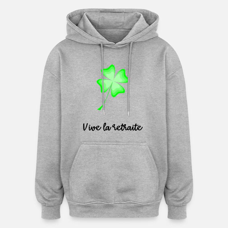 RETRAITE. BONNE RETRAITE. JOYEUSE RETRAITE - Sweat à capuche oversize unisexe - gris chiné