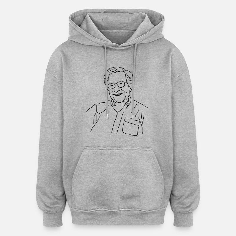 Noam Chomsky - Sweat à capuche oversize unisexe - gris chiné