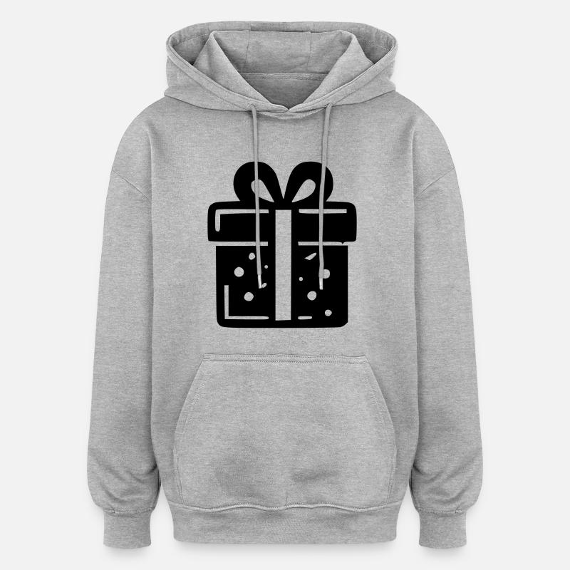 Cadeau - Sweat à capuche oversize unisexe - gris chiné