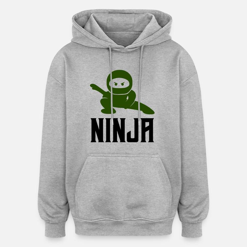 Ninja Comic - Oversized Unisex Hoodie - heather grey
