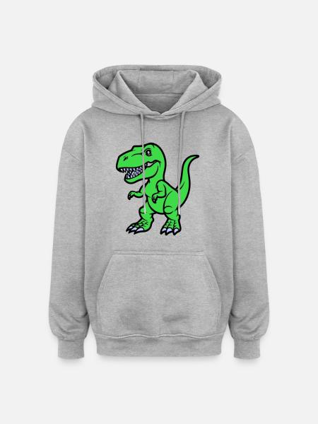 T Rex Comic - Oversized Unisex Hoodie - heather grey